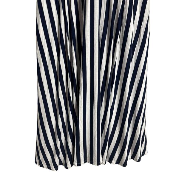 Boden Ponte Panelled French Navy Ivory Striped V-Neck Short Sleeve Tea Dress 20 - Picture 9 of 13